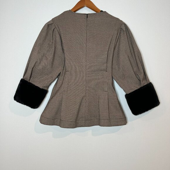 Warm blouse, size S. Combined fur and fabric - Picture 3 of 5